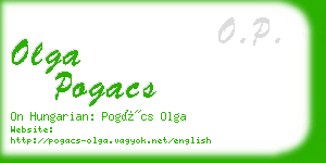 olga pogacs business card